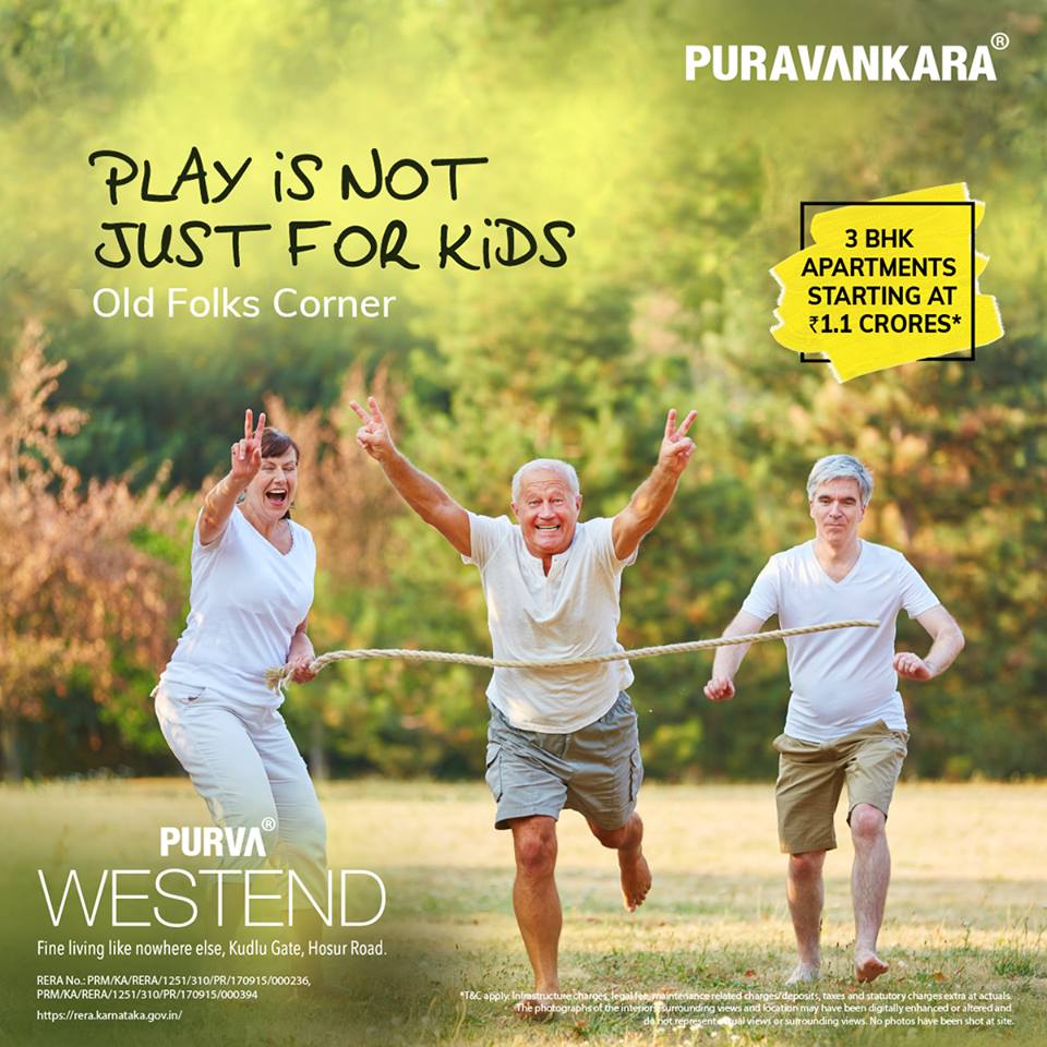Book 3 BHK apartments @ Rs 1.1 cr at Purva Westend in Kudlu Gate, Bangalore